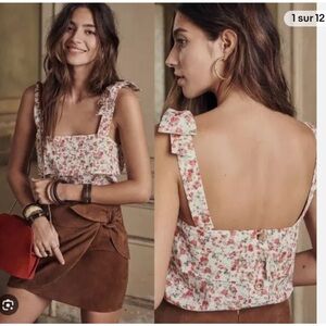 Sézane Floral Print Top